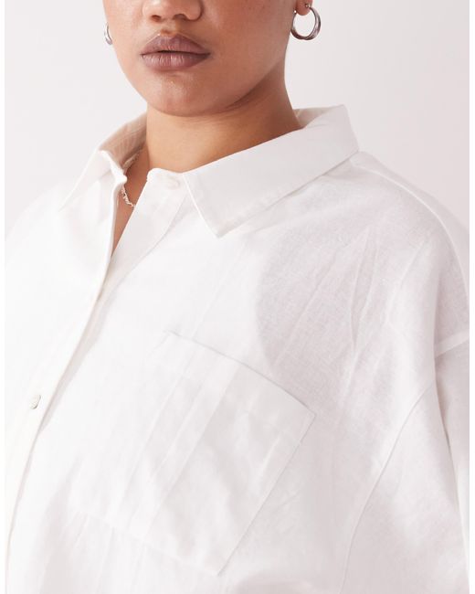 Collusion White Plus – oversize-hemdbluse