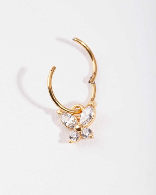 Boucle d'oreille en acier chirurgical avec fermoir cliquet et zircons cubiques Lovisa en coloris White