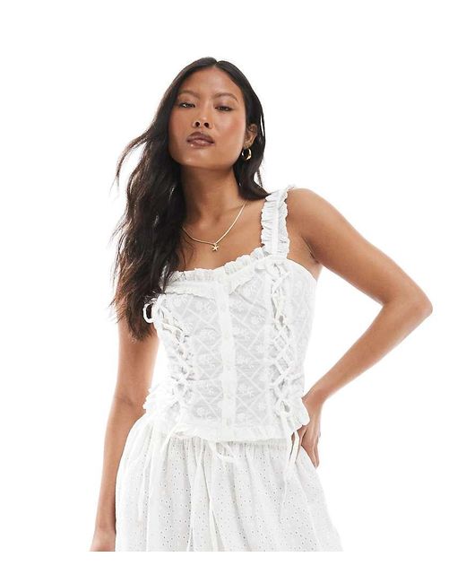 Top A Corsetto di Miss Selfridge in White