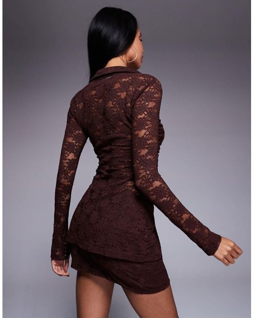 Wanderdoll Purple – lacie – langärmlige hemdbluse aus spitze