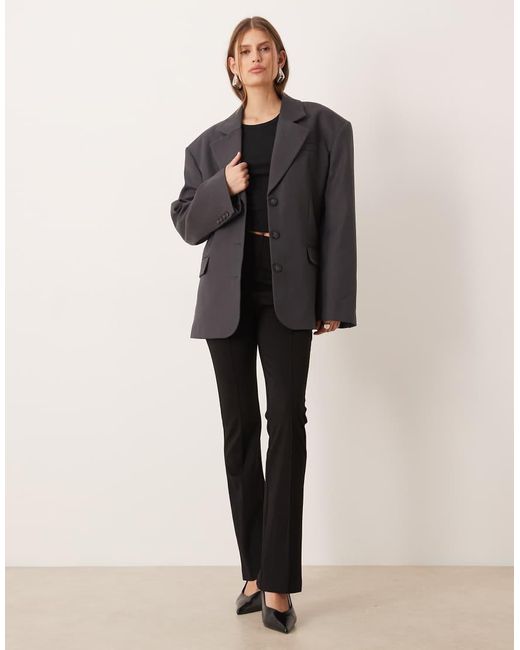 ASOS Blue Tailored Wool Blend Oversized Power Shoulder Blazer