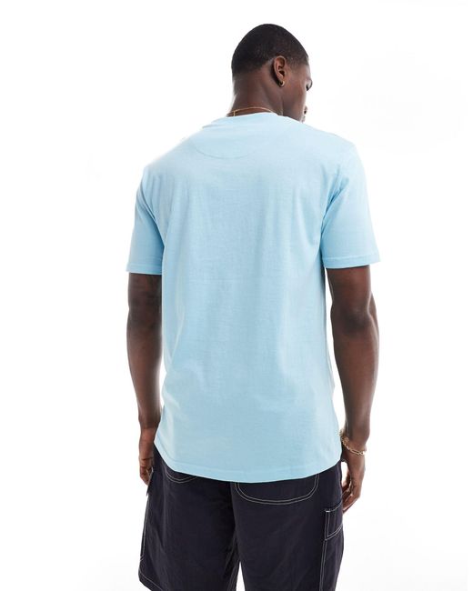 T-shirt accollata celeste di Brave Soul in Blue da Uomo
