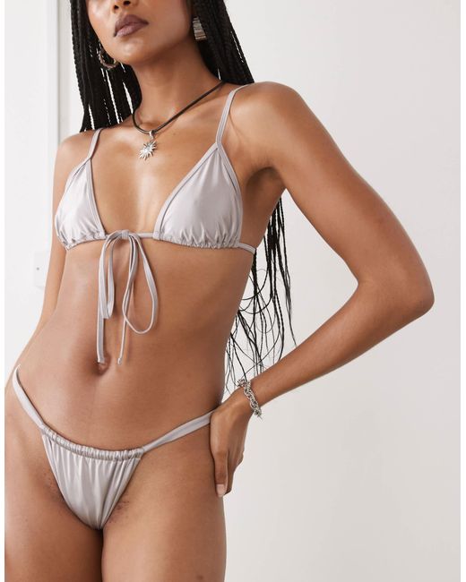 Lioness Cindy Gathered Metallic Bikini Bottom Co-ord