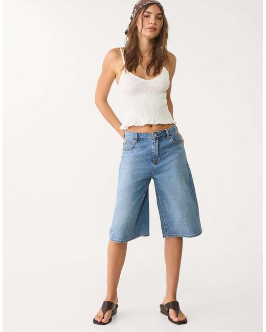 Stradivarius Top Met Bandjes En Elastisch Detail in het White