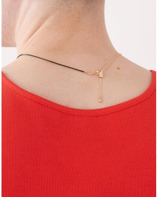 Reclaimed (vintage) Uniseks Ketting Met Vishanger in het Red