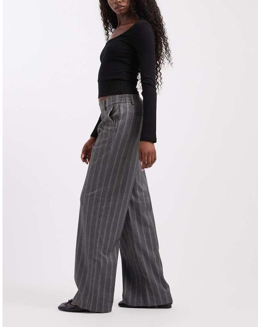 Object Black Wide Leg Tailored Trouser