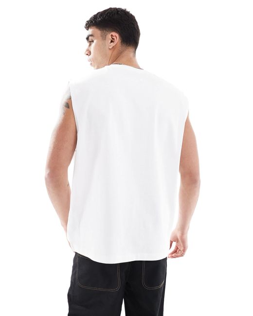 ASOS White Heavyweight Oversized Tank for men