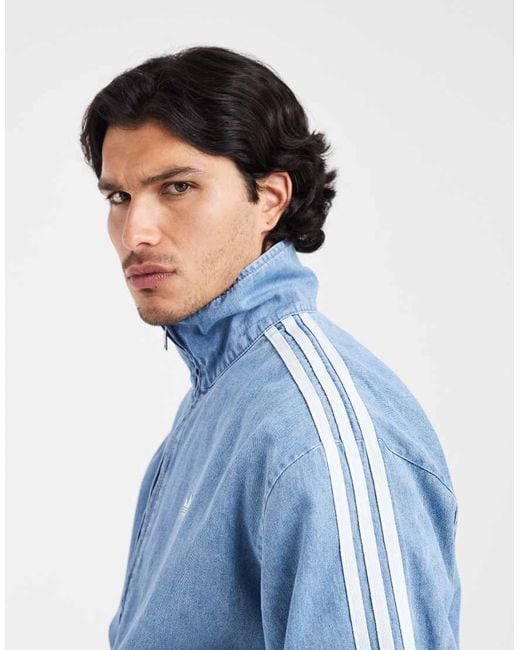Adidas Originals Blue Denim Firebird Track Top for men