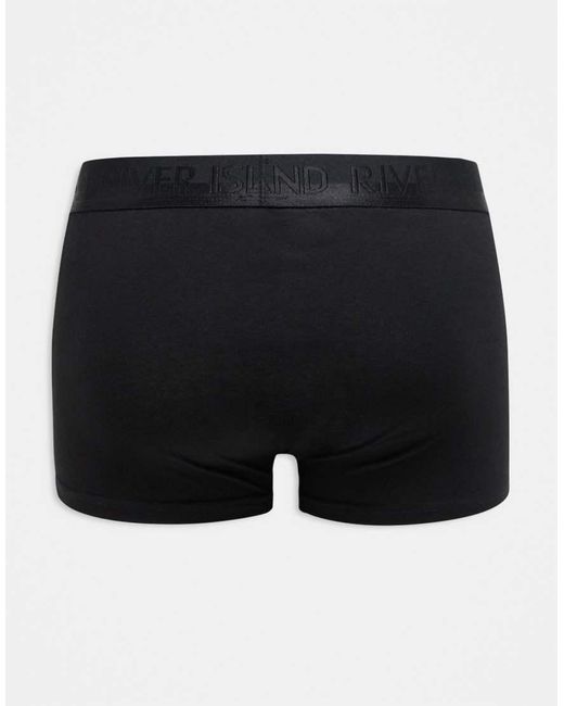 Pack De 4 Calzoncillos Negros Elásticos De Algodón De River Island de hombre de color Black