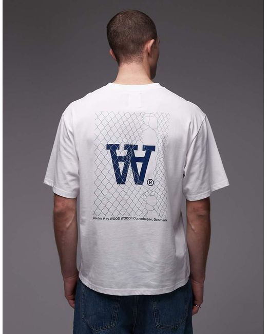 DOUBLE A by WOOD WOOD Gray 100% Cotton Liam T-shirt With Logo Back Print for men