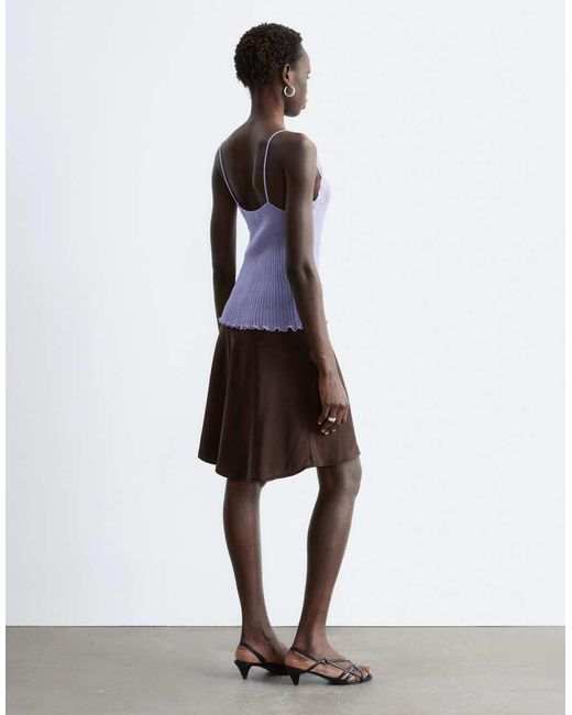 & Other Stories White Knit Cami With Lace Neckline Detail