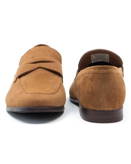 Thomas Crick Brown Harley Loafer Suede Leather Slip-On Loafer Shoes for men