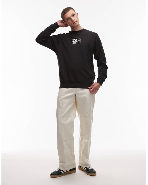Vans Black Blocked Box Central Logo Loose Fit Sweatshirt for men