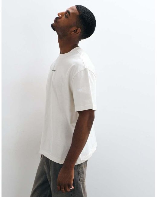 Only & Sons White Oversized Fit T-Shirt With Leave Blank Print for men