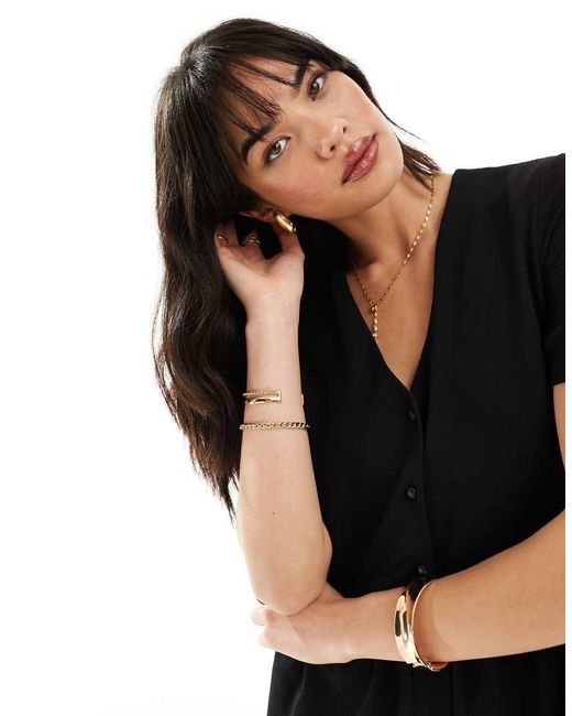 ASOS Black Short Sleeve Tea Jumpsuit