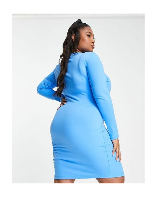 SIMMI Simmi Plus - Mini-jurk Met Uitsnijding Bij in het Blue