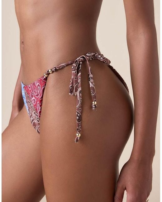 Calzedonia Multicolor Tie Bikini Bottoms Bandana Patch