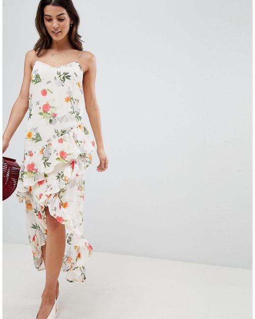 floral print wrap midi dress