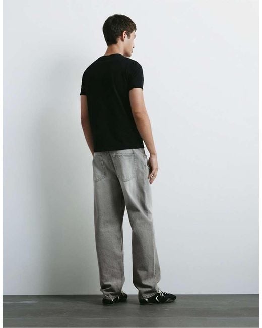Pull&Bear Gray Straight-Leg Jeans for men