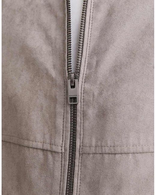 Jack & Jones Gray Synthetic Leather Jacket for men