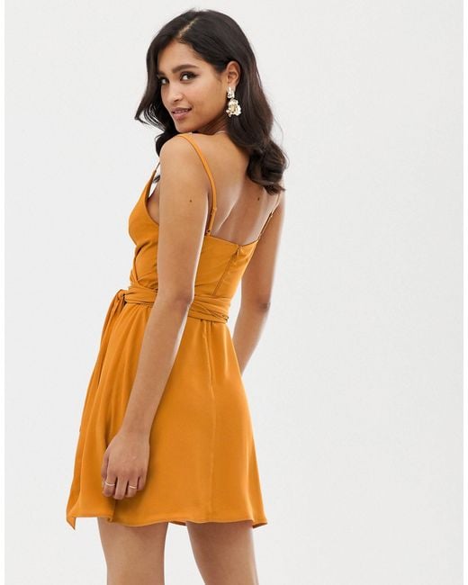 cami wrap mini dress