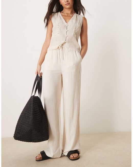 SELECTED Natural Femme Linen Trouser