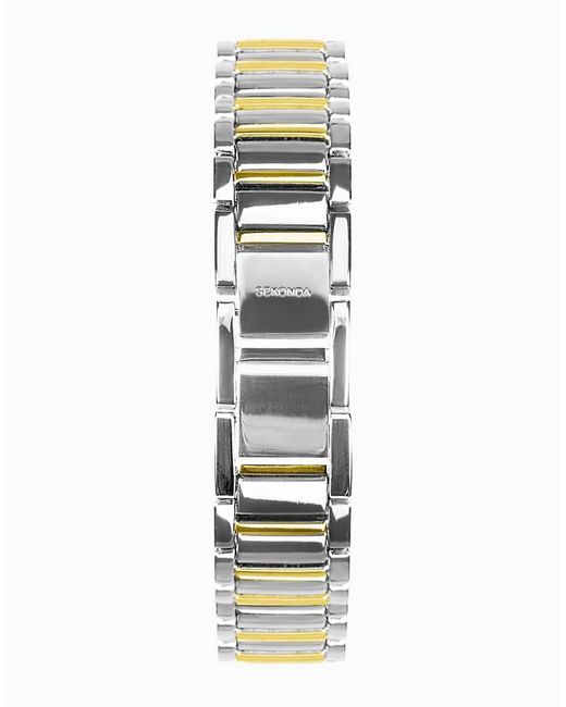 Sekonda White Montreal 21Mm Analogue Watch With Two Tone Case And Alloy Bracelet With Dial