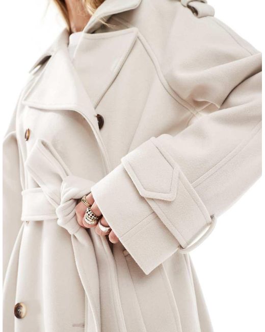 ASOS Blue Formal Faux Wool Trench Coat