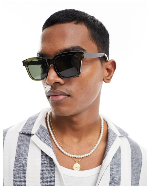 New Look Black Square Framed Sunglasses for men