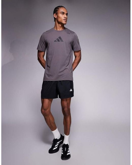 Adidas Originals Purple Adidas Training T-shirt With Back Print for men