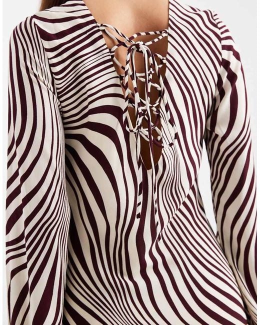 French Connection White Long Sleeve Maxi Dress With Fluted Sleeves