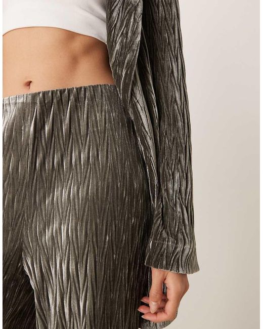 Y.A.S Natural High Waisted Textured Velvet Trousers Co-Ord