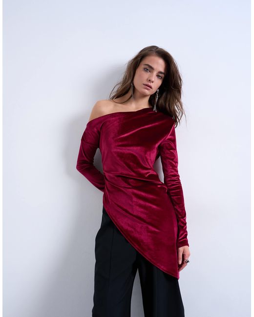 topshop red off shoulder dress Topshop Floral Wrap Mini Dress 4 Red Orange Off The Shoulder Ruffle