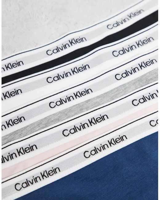 Calvin Klein White Icon Logo 5 Pack Bikini Briefs