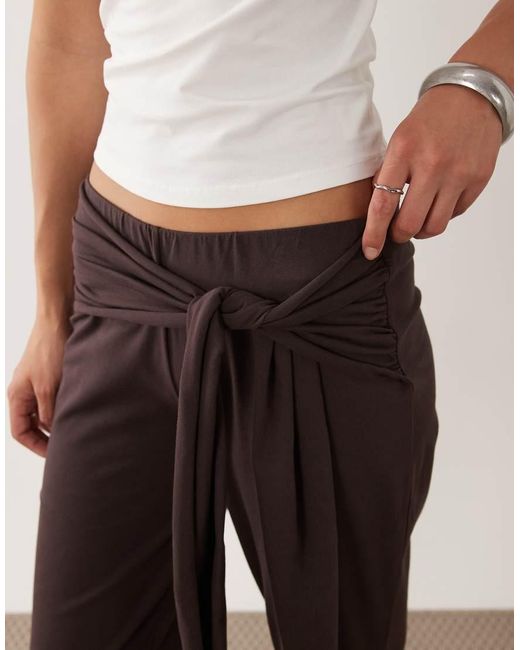 ASOS Natural Jersey Trouser Co-ord With Side Knot Detail