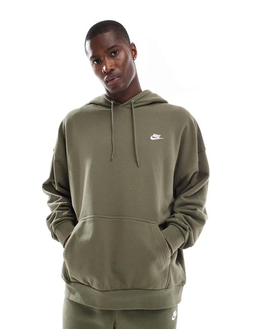 Nike Club – oversize-kapuzenpullover aus french terry in Green für Herren