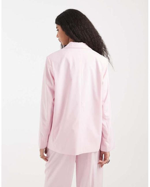 Pieces Pink Tailored Oversized Blazer Co-ord