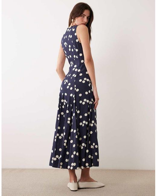 ASOS Blue Racer Maxi Dress With Godets