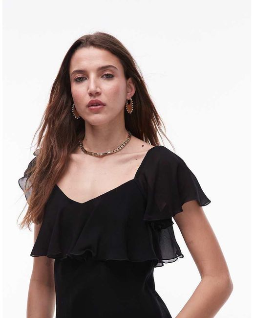 & Other Stories White Asymmetric Midaxi Dress With Tiered Ruffles