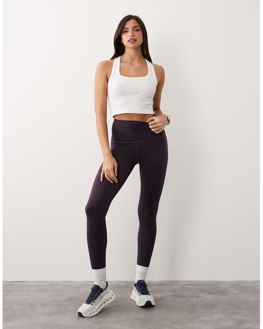 4505 Blue Seamless Rib Scoop Neck Cropped Vest With Racer Back