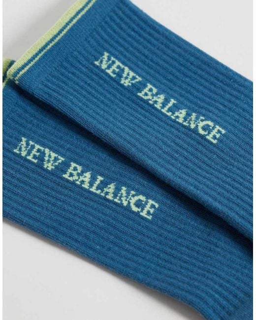 New Balance Blue Performance Logo Ankle Sock 3 Pack for men