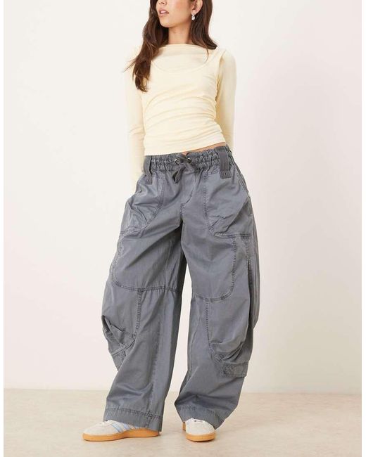 Free People Gray Onset Parachute Pants