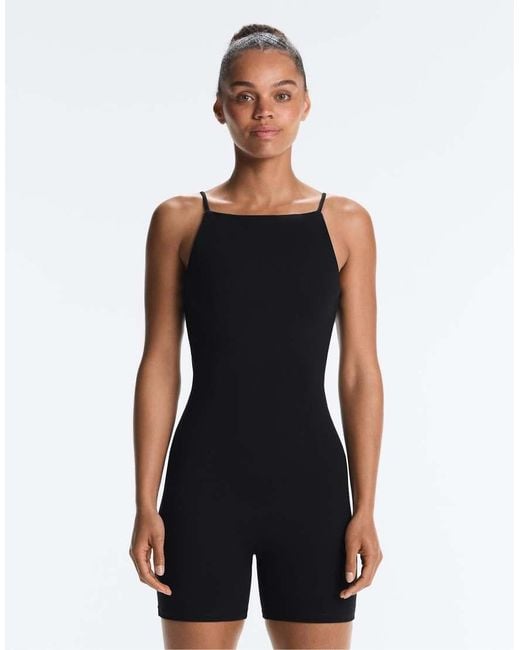 Oysho Blue Evermove Boat Neck Short Jumpsuit
