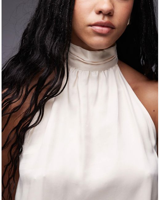 ASOS Black – hochgeschlossenes oberteil aus satin