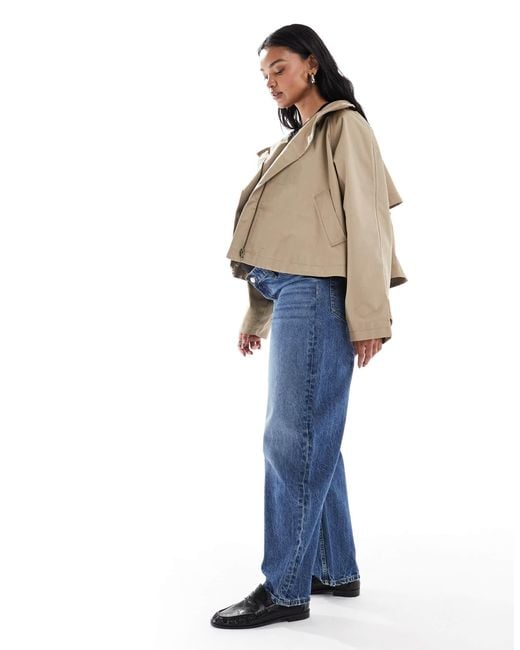 ASOS Blue Asos Design Maternity Slim Barrel Leg Jeans