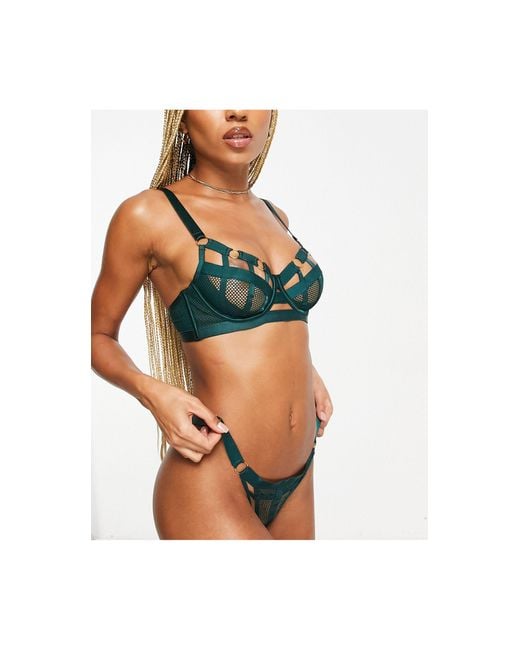 Hunkemöller Sting Non Padded Strappy Bra With Hardware Detail in Green |  Lyst