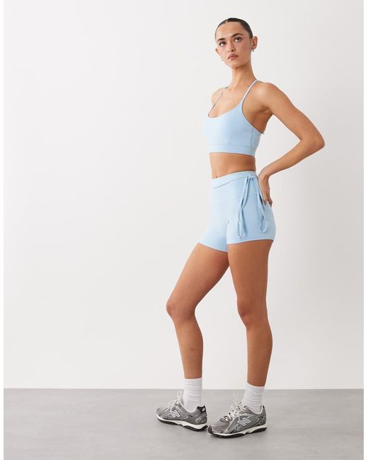 4505 Blue Icon Light Support Sports Bra With Adjustable Straps