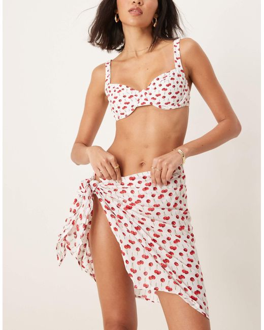 Paréo court d'ensemble - imprimé cerises Abercrombie & Fitch en coloris Natural