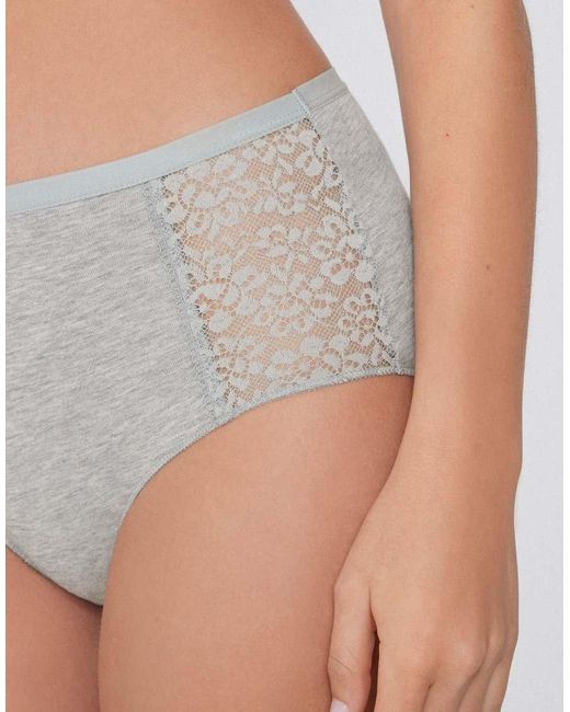 Tezenis Gray High-Waisted Knickers