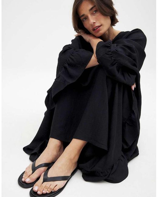 NA-KD Black Flat Flip-Flop Sandals